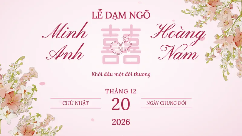 Mẫu video dạm ngõ Ly hồng