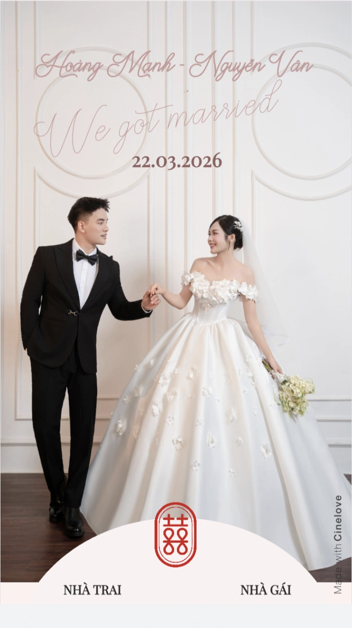Thiệp cưới online Trang mới - 12/3/2026 từ Cinelove