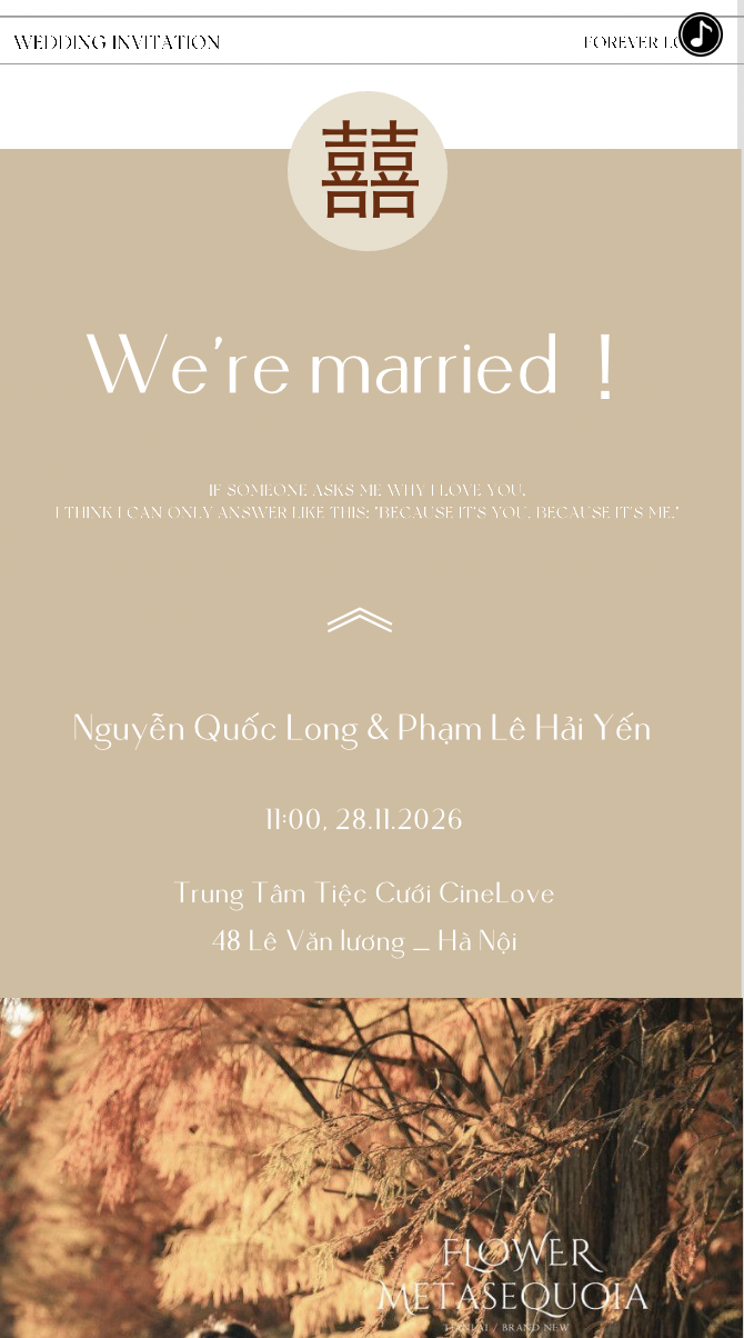 Thiệp cưới dã ngoại mùa thu