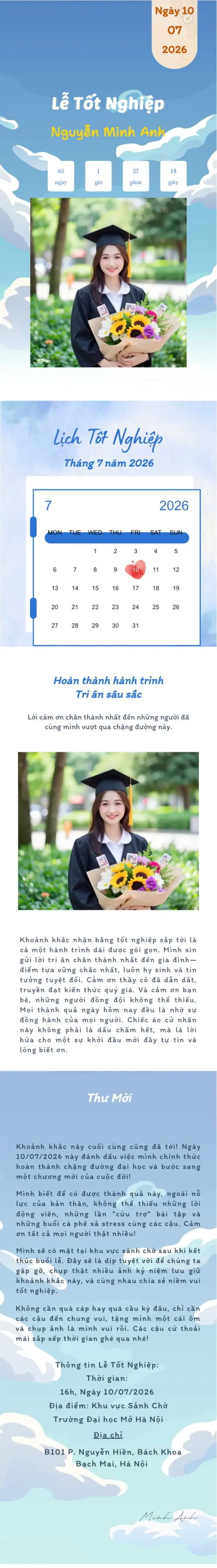 Thiệp online miễn phí - Thiệp tốt nghiệp 7 | Cinelove