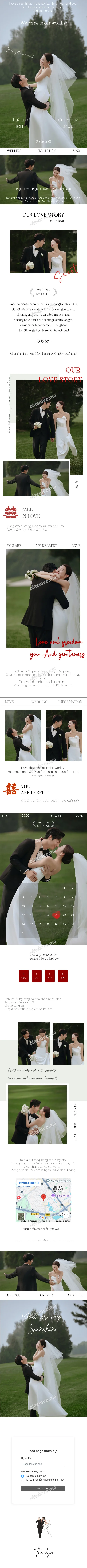 Thiệp cưới online miễn phí - Thiệp cưới đồng cỏ Fall in love | CineLove